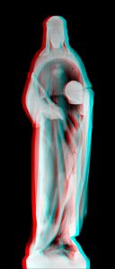 X-ray image of a plaster statue in 3D